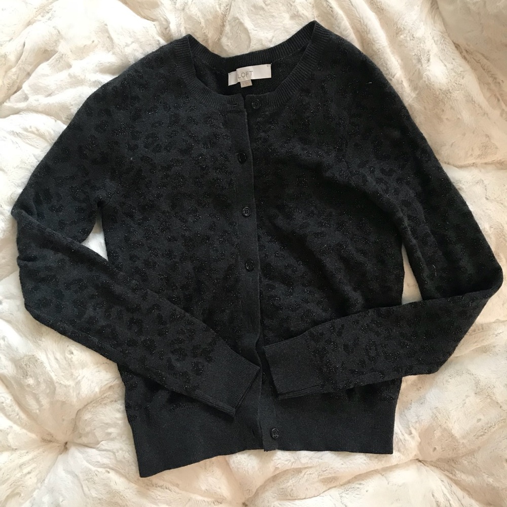 Loft Cardigan - Black and Bronze Leopard Print